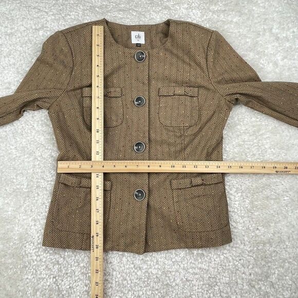 Cabi Penny Herringbone Blazer Jacket Brown - Picture 7 of 11
